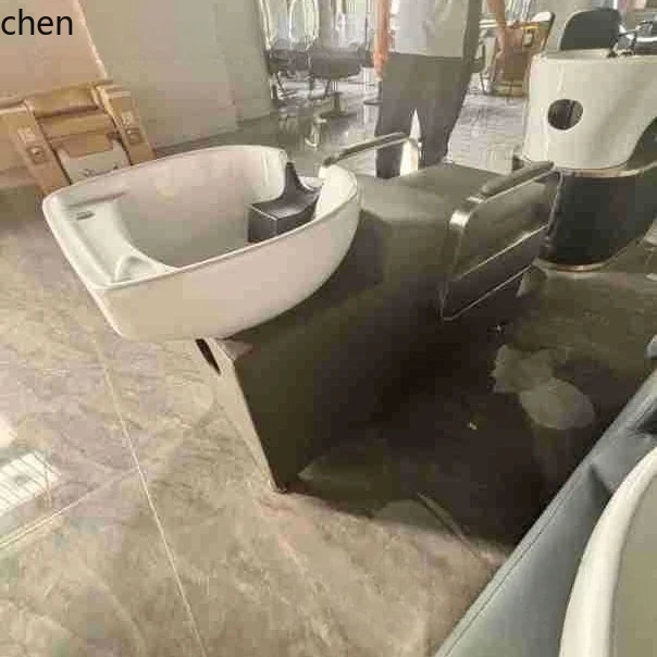 

PYH Semi-Reclining Shampoo Bed Hair Salon Shampoo Bed Hair Salon Bed Manufacturer Direct Supply Ceramic Basin Simple