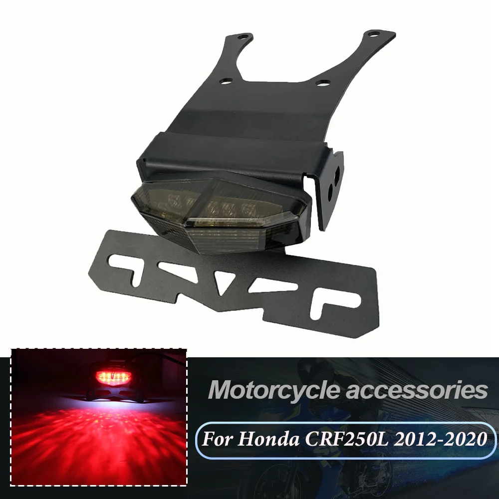 

Motorcycle Accessories License Number Plate Holder LED Flasher Brake Light Tail Tidy Fender For Honda CRF 250L CRF250L 2012-2020