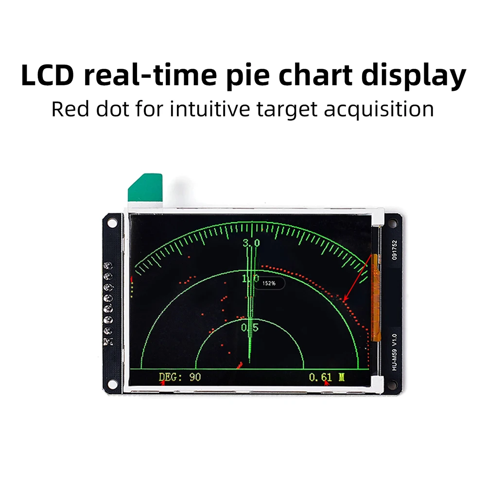 DC 5V Ultrasonic Radar Scanner DIY Kit HXFB Graphical Programming Core Board 0-180 Servo Scanning LCD Real-time Display