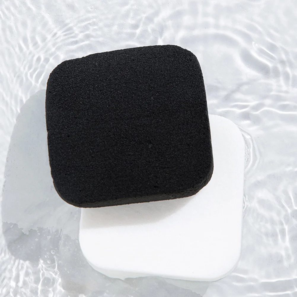 2 stks Bamboe Houtskool Gezicht Bladerdeeg Diepe Reinigingsspons Voor Olie Controle Acne Preventie Gezichtsreiniging Tool Make-up Remover Huid