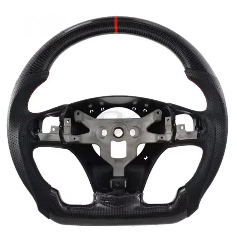 

Руль из настоящего углеродного волокна для Chevy Corvette C6 2012 2013, кожаное гоночное колесо, автомобильные аксессуары