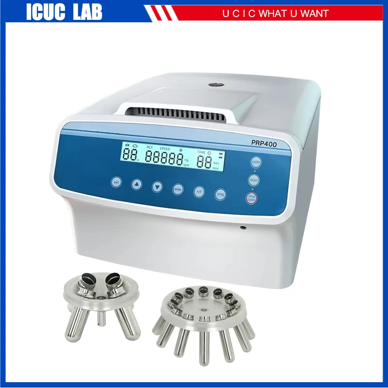 PRP400 Low Speed Lab Centrifuge Machine for PRP Extraction and Injection Transplantation 4x50ml Benchtop Centrifuge