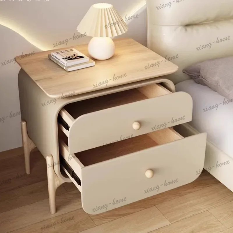 Factory Direct French Kawaii Nightstands Hidden Storage Aesthetic Simple Rustic Nightstands Trendy Glam Comodini Camera Da Letto