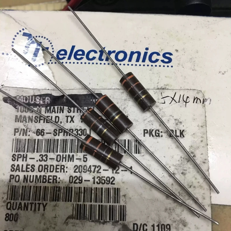 

IRC 0.33R 5% 3W fully sealed rubberwood shell power resistor (amplifier output resistor) 5 * 14.5MM