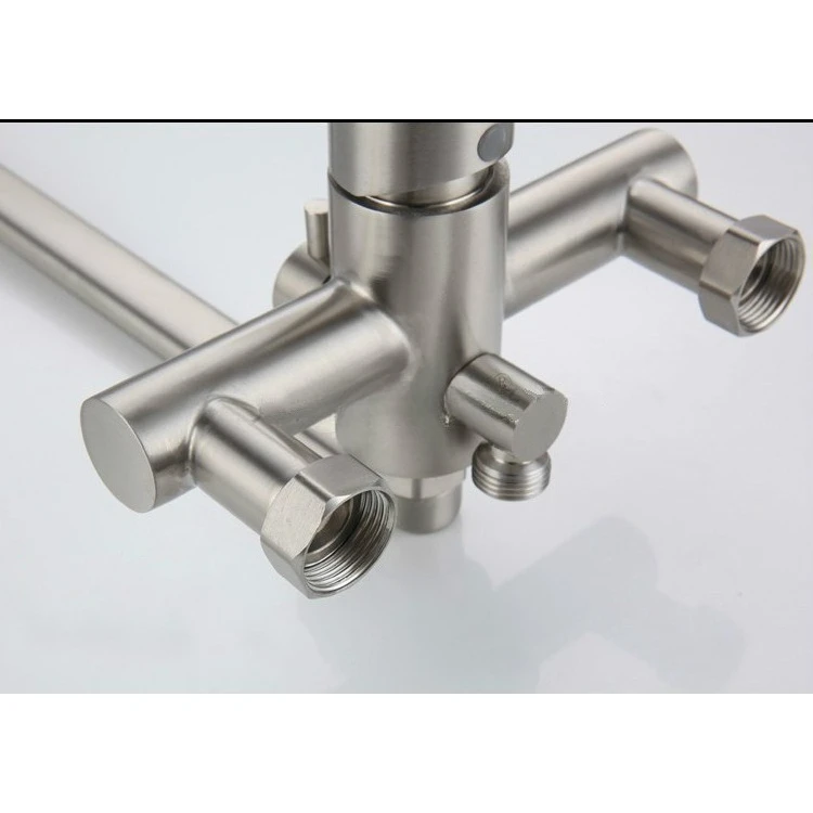 SK-8205 Dual Switch Kitchen Faucet+square Seat+telephone Hose