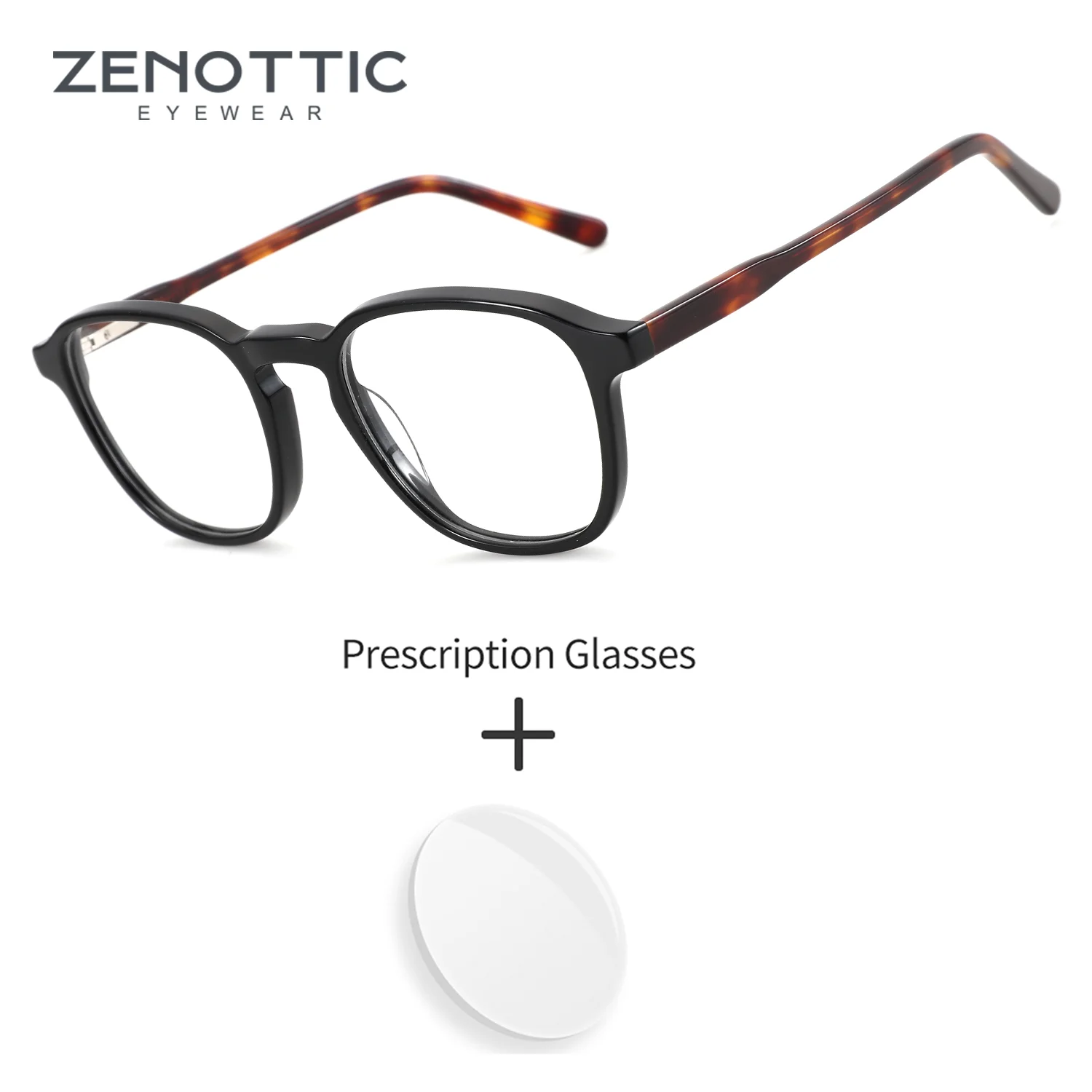 

ZENOTTIC (S Size) Man Acetate Square Prescription Glasses Minus Presbyopic Multifocal Glasses Men Reading Eyepieces Progressive