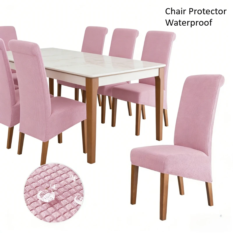 2026 New Waterproof Chair Cover Jacquard High Back Large Kitchen Desk Chair Case Adjustable Seat Spandex Cover for Banquet Home