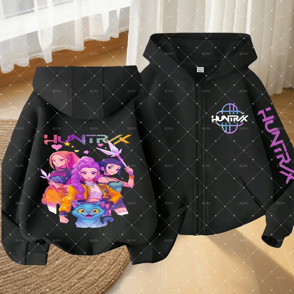 

Милая детская толстовка на молнии в стиле K-Pop Demon Hunters с дизайном Зои, Руми, Мира для девочек