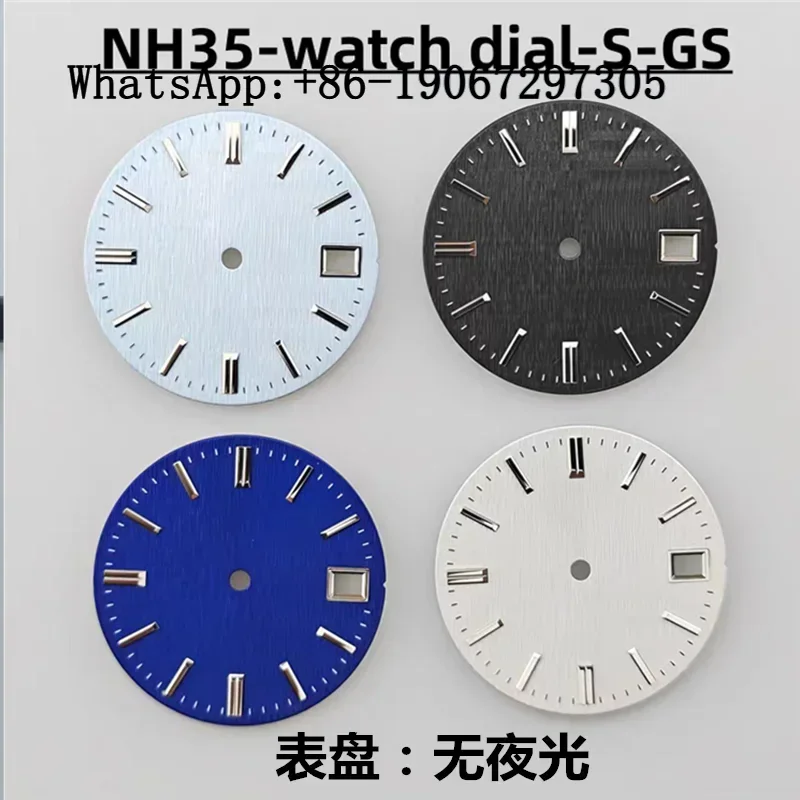 

NH35 dial GS modified mechanical watch vertical pattern wordless NH36 diving watch accessories literal size 28.5mm