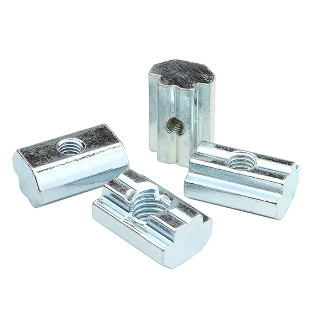 10-50Pcs M3 M4 M5 M6 M8 M10 T Block Square Nuts T-Track Sliding Hammer Nut for Fastener Aluminum Profile 2020 3030 4040 4545