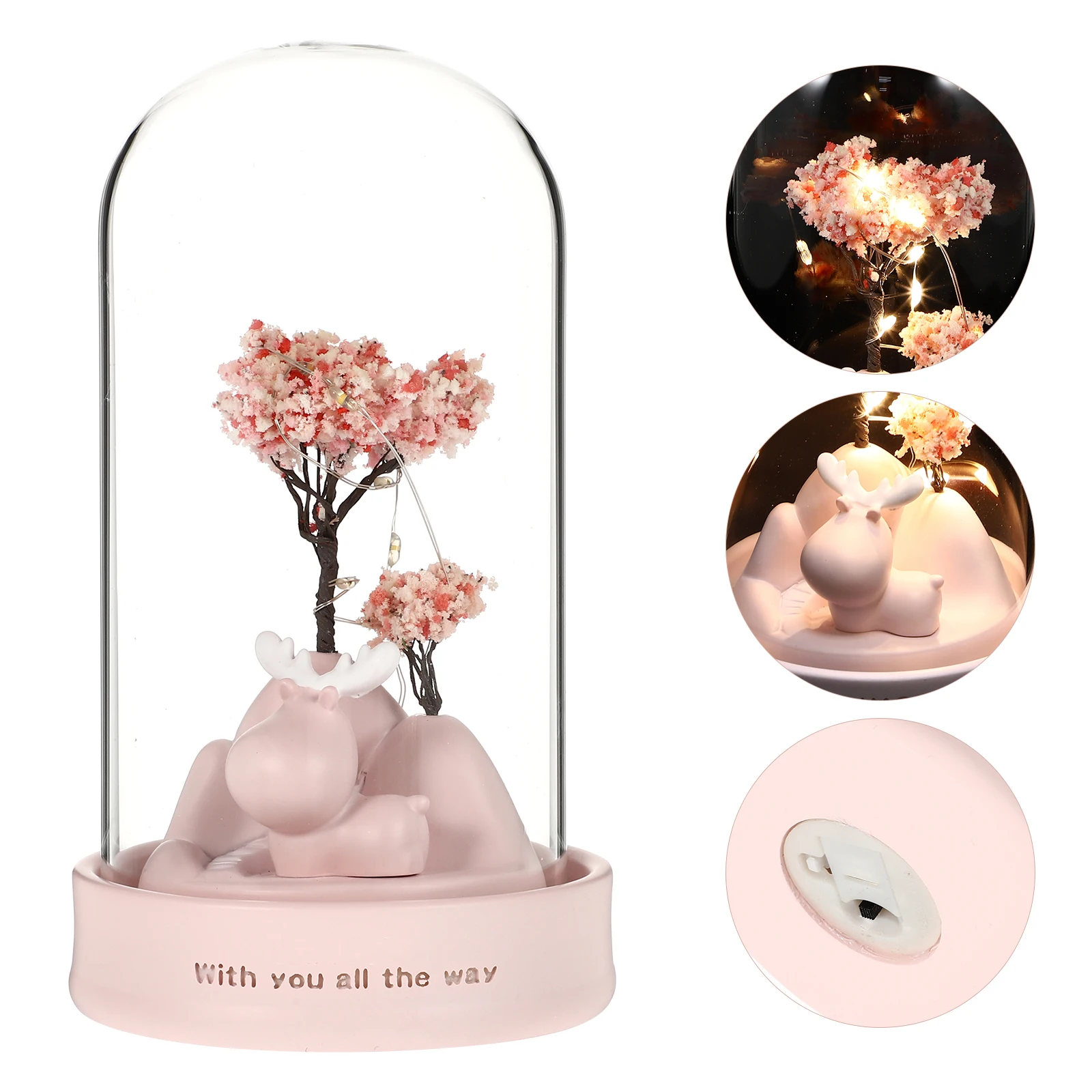 

Cherry Blossoms and Star Lights Night Adornment Home Lighting Ornament Indoor Decor Elk Design Lamp Pink Christmas Decoration