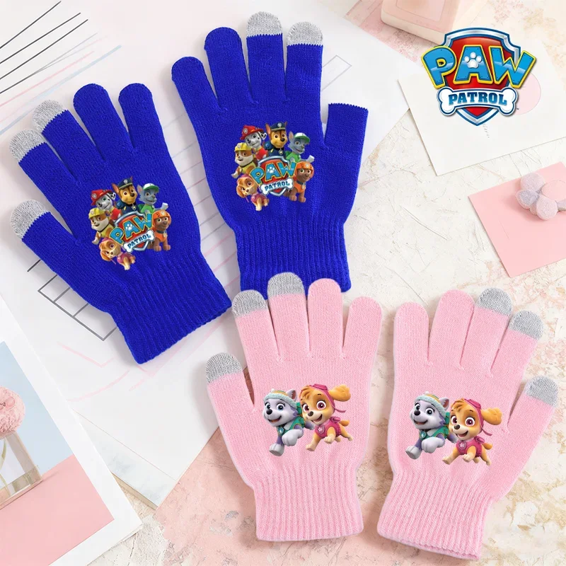 

PAW Patrols Knitted Gloves Cartoon Dogs Print Finger Glove Winter Keep Warm Boy Girl Outdoor Cycling Accessories Birthday Gifts