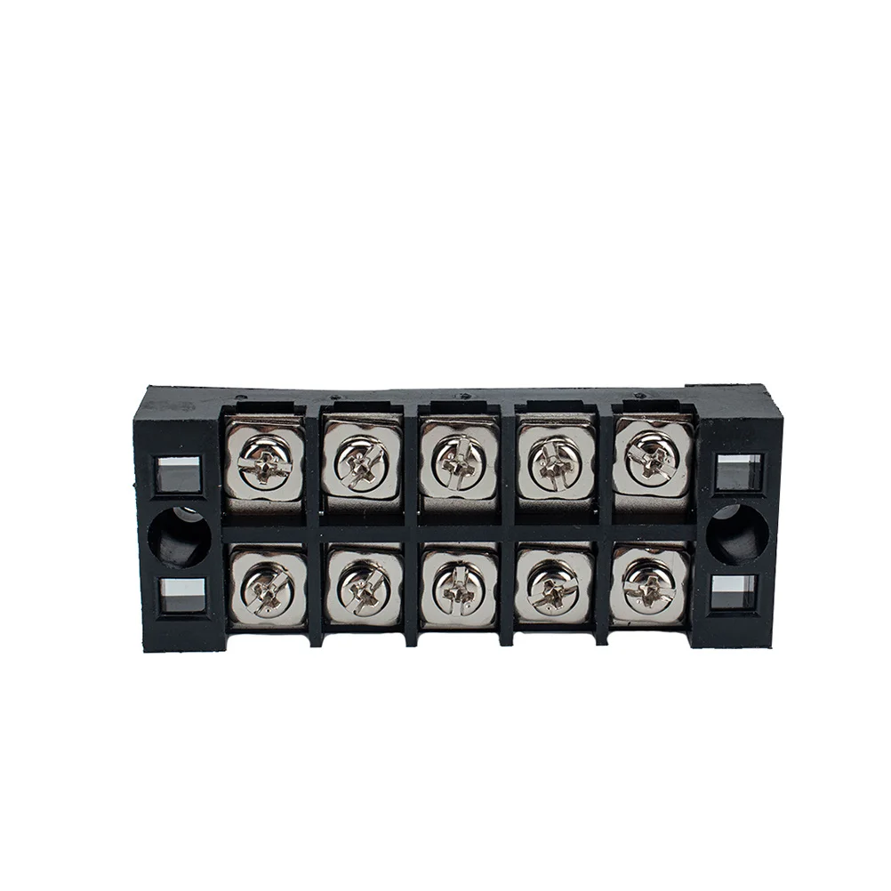 

5Sets 5p Dual Row Screw Terminal Strip Blocks Black 25a Durable Barrier Terminals for Neat Ground Ignition Wiring