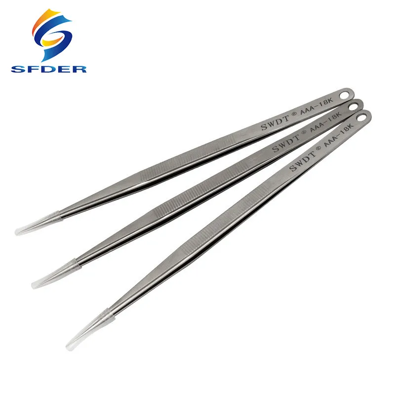 18CM AAA-18K Anti-Static Stainless Steel Tweezers Precision Electronic Pointed Straight Tweezer For Phone Repair Tools