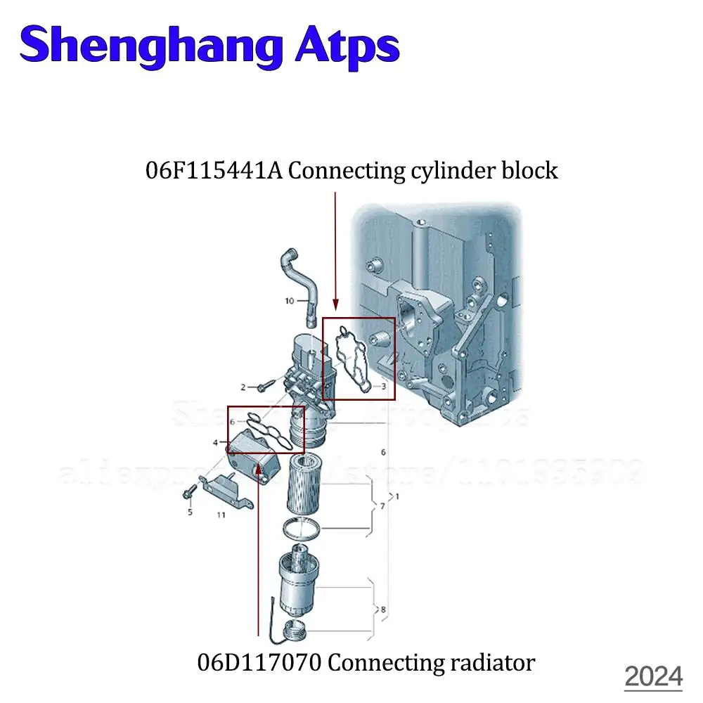 Uszczelka obudowy filtra oleju i chłodnica 06F115441A,06F 115 441,06D117070, 06D 117 070 Do Audi A3 A4 A6 TT VW Jetta GTI Passat Golf