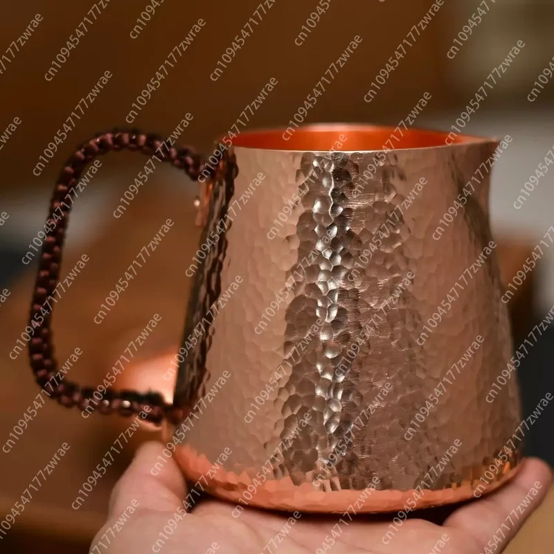 Solid Copper Measuring Cup with Thickened Tea Divider – Heat-resistant Kung Fu Tea Set Accessories