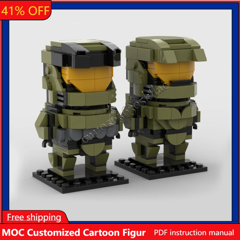 

416PCS MOC Custom Famous Game Characters Series Master Chief Brickheaded Sets DIY Creative Assembly Toy Gifts Collection Display