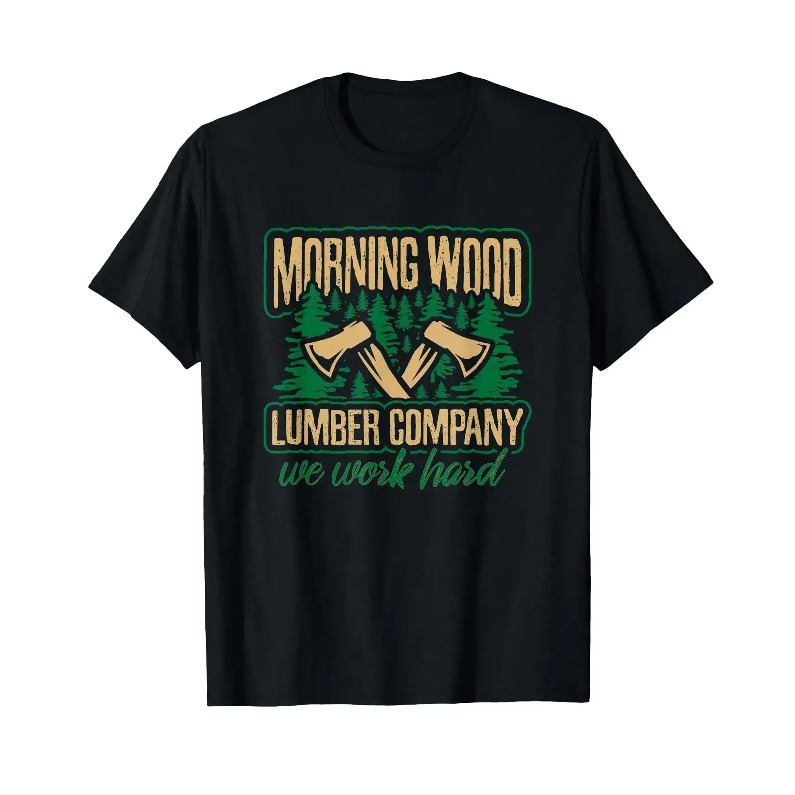 Morning Wood Lumber Company T Shirt Funny Lumberjack Dad Men vintage Washed streetwear Casual Comfortable Stretched Unisex
