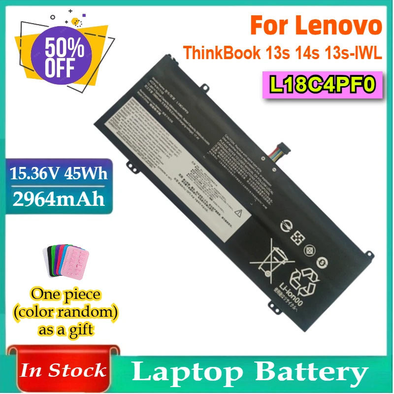 

15.36V L18C4PF0 L18M4PF0 L18D4PF0 Replacement Laptop Battery for Lenovo ThinkBook 13s 14s 13s-IWL 13s-20R90071GE 14s-IWL