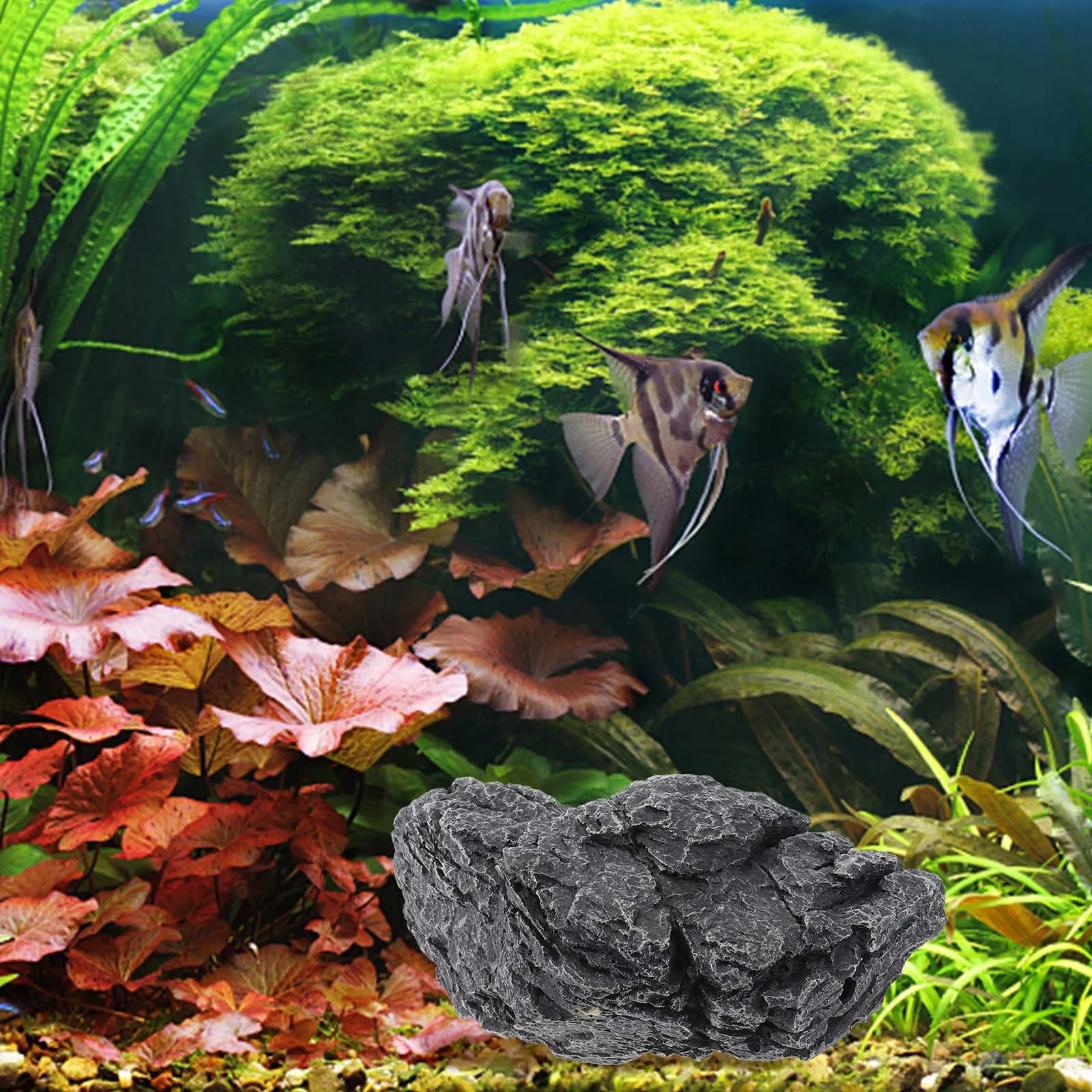 

Resin Landscaping Ornament Aquarium Stone Decor Realistic Stone Ornaments Fish Tank View Eco-Friendly Safe for Fish
