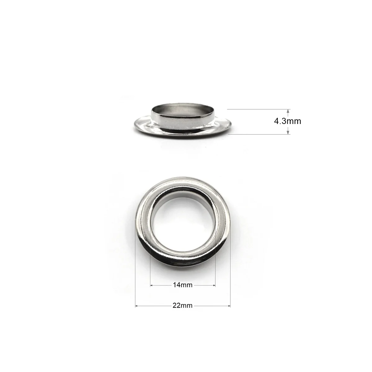 KALASO 30sets 14mm Brass Material Big Size Silver Color Grommet Eyelet With Washer Fit Leather DIY Craft Shoes Belt Cap