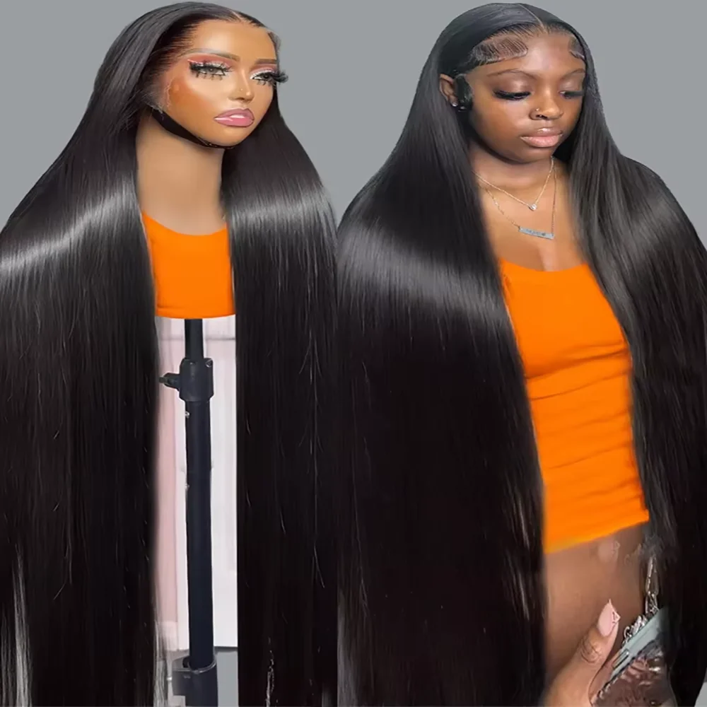

40 46 Inch Bone Straight 200 Density 13x6 HD Lace Frontal Human Hair Wigs Brazilian 360 Full Glueless Wig 100% Human Hair Wigs