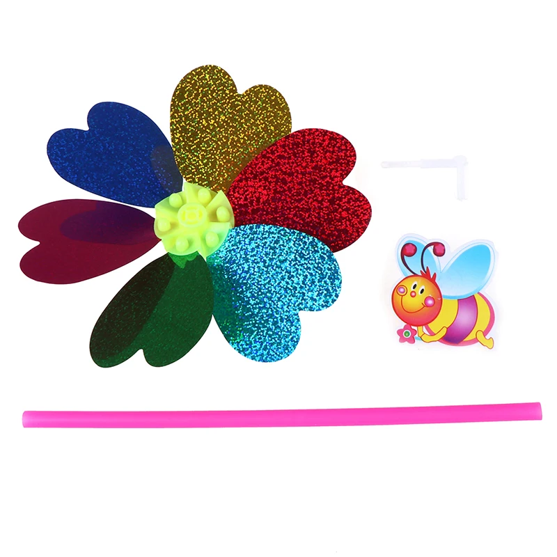 Colorful Sequins Windmill Wind Spinner Home Garden Yard Decoration Kids Toy