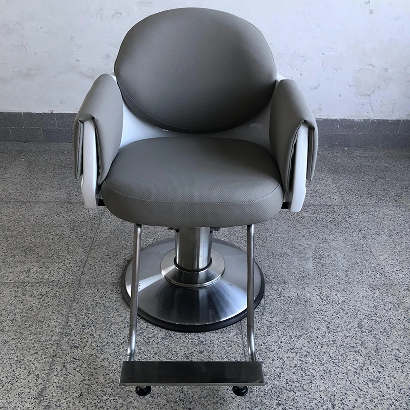 Modern Barbershop Furniture Small Rotation Styling Shaving Chair Luxury Round Base Adjustable Hair Barber Chair for Men