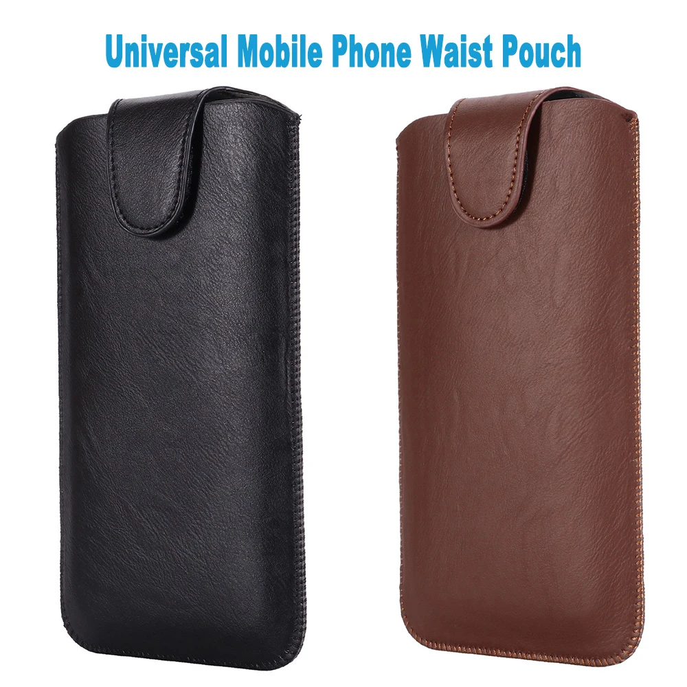 Universal Pull Leather Belt Case Mobile Phone Waist Pouch For iPhone 16 17 15 14 13 12 11 Pro 7 8 Plus XR XS Max