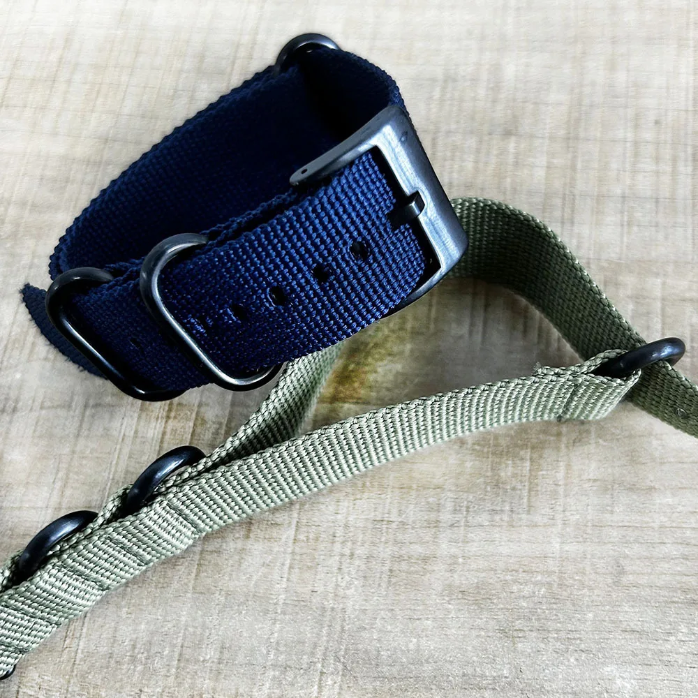 20mm/22mm Nylon Watch Strap with Steel Buckle