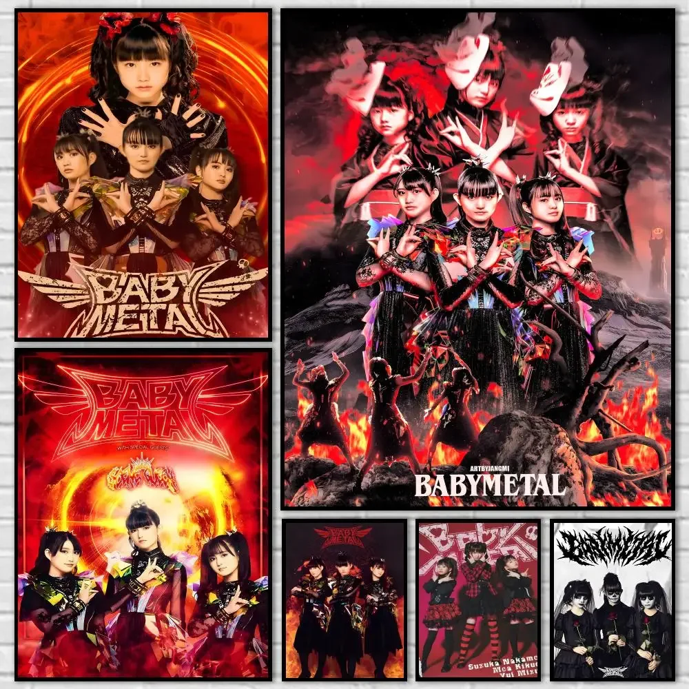 Japanese Metal Band B-Babymetal PosterCanvas Mural For Interior Walls Crease-Free Beautiful For Living Room Bedroom