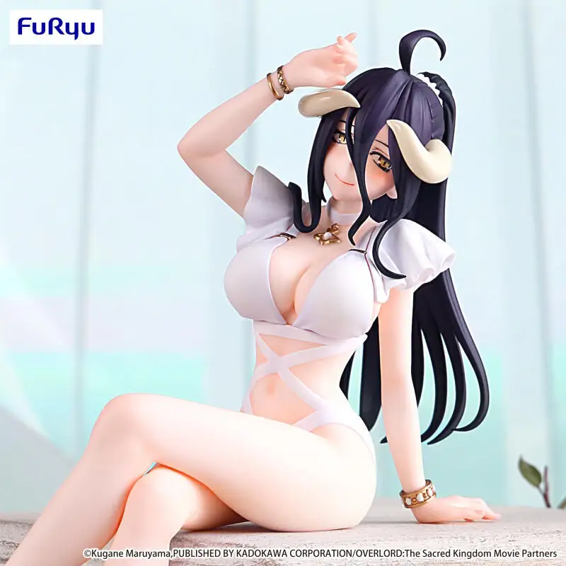 

Original Genuine OVERLORD Trio-Try-iT Figure Albedo swimsuit Mini dress Instant Noodles Sitting Position PVC Anime Figure Toys
