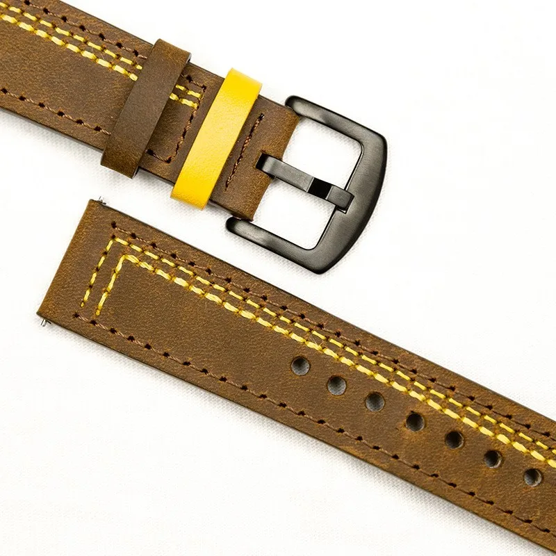 20mm 22mm leather band For Amazfit/Huawei/GTR/GTS/stratos/4-2-2e-3-Pro/GTS2 Mini/GTR2/42/47mm Bracelet bip-U-S-3-pro watch strap