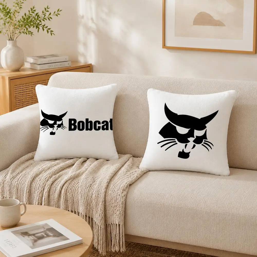Fashion Logo B-Bobcats Cushion Cover Plush Decorative Pillow Case With Hidden Zipper Cutecore Room Decor For Home