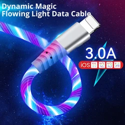 2m Flow USB Data Cable For iPhone 14 13 12 Pro Max 11 XS 8 7 6 Luminous 3A Fast Charging Cable