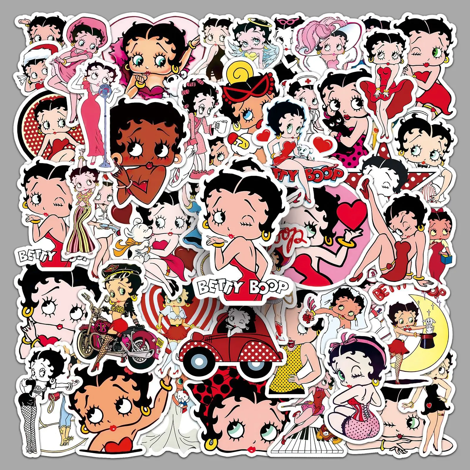 

10/50PCS Cartoon Betty Boop Animation Sticker DIY Decoration Mobile Phone Case Notebook Water Cup Skateboard Toys Gifts