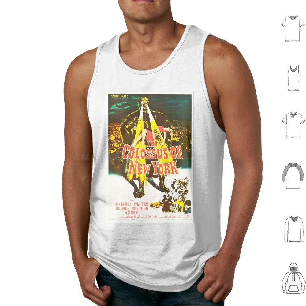 Camisetas sin mangas con estampado de la película The Colossus Of New York Frankenstein B, película de terror retro, de algodón, estilo antiguo, vintage, retro
