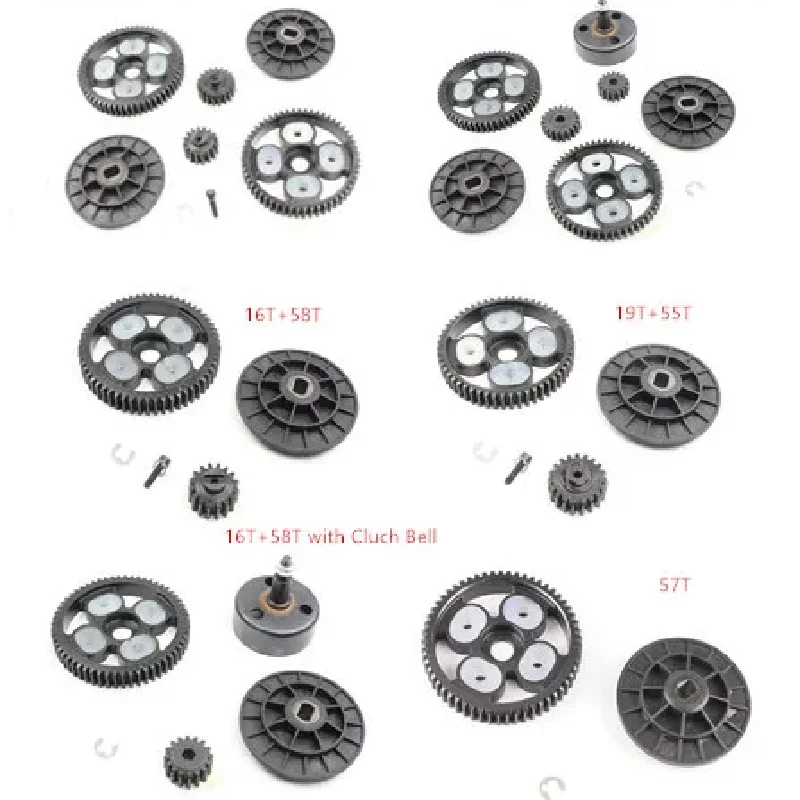 Rovan Steel 16/58 19T/55T Tooth Spur Gear Clutch Bell Set for 1/5 King Motor Baja vehicles and HPI Baja 5B 5T and 5SC