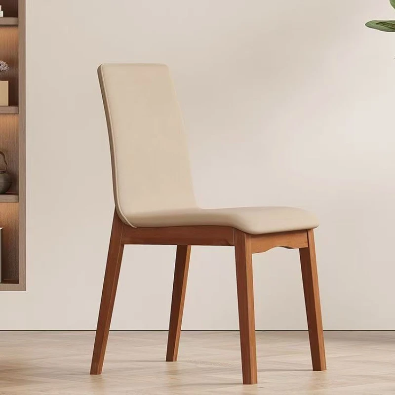 

Solid wood chair household Nordic dining table modern soft bag dining chair restaurant back chair Italian simple stool