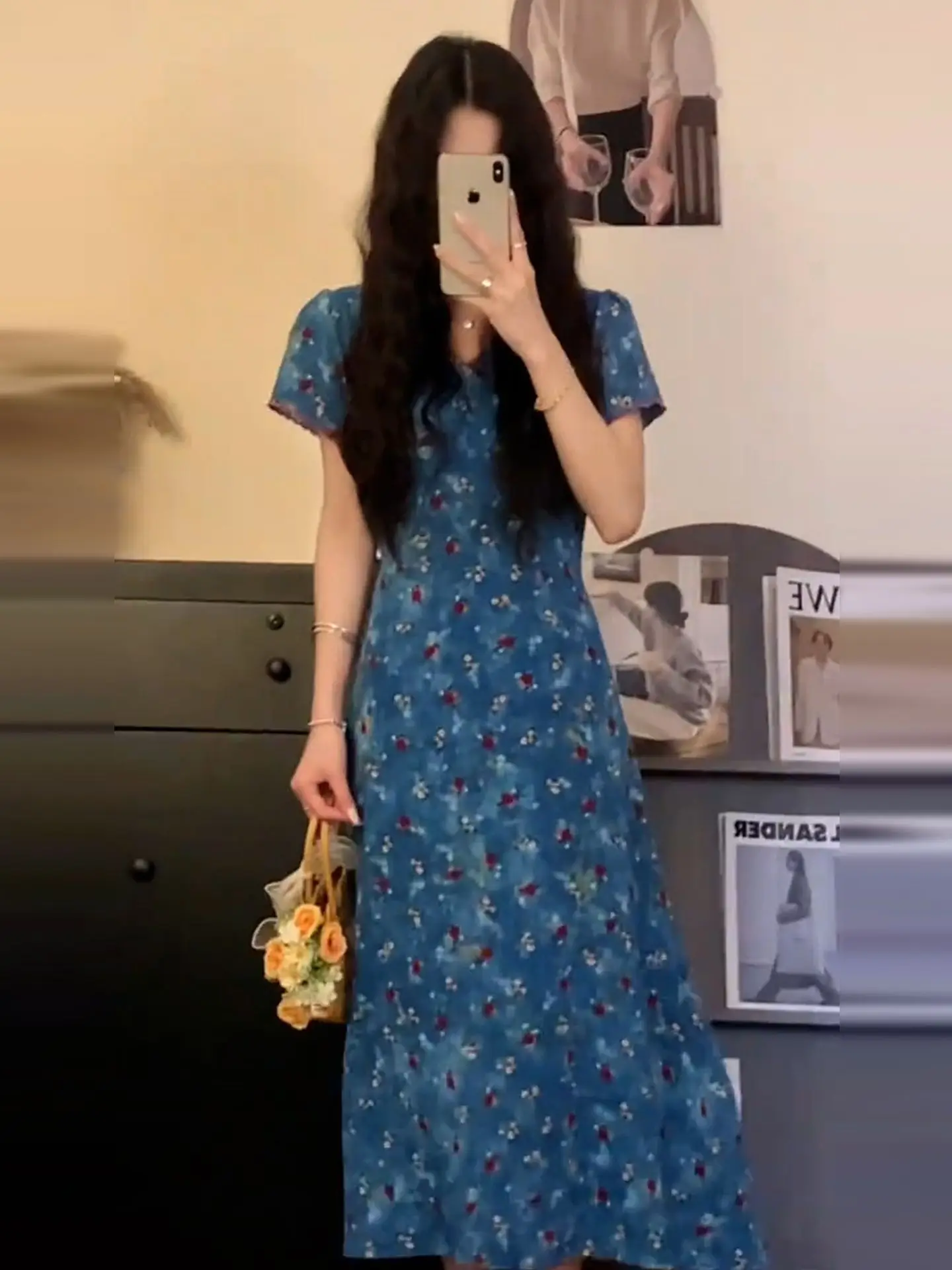 Retro V-Ne Floral Print Maxi Dr Women's Summer 2025 New Beach Vaion High-End Feeling Ele Long Dr