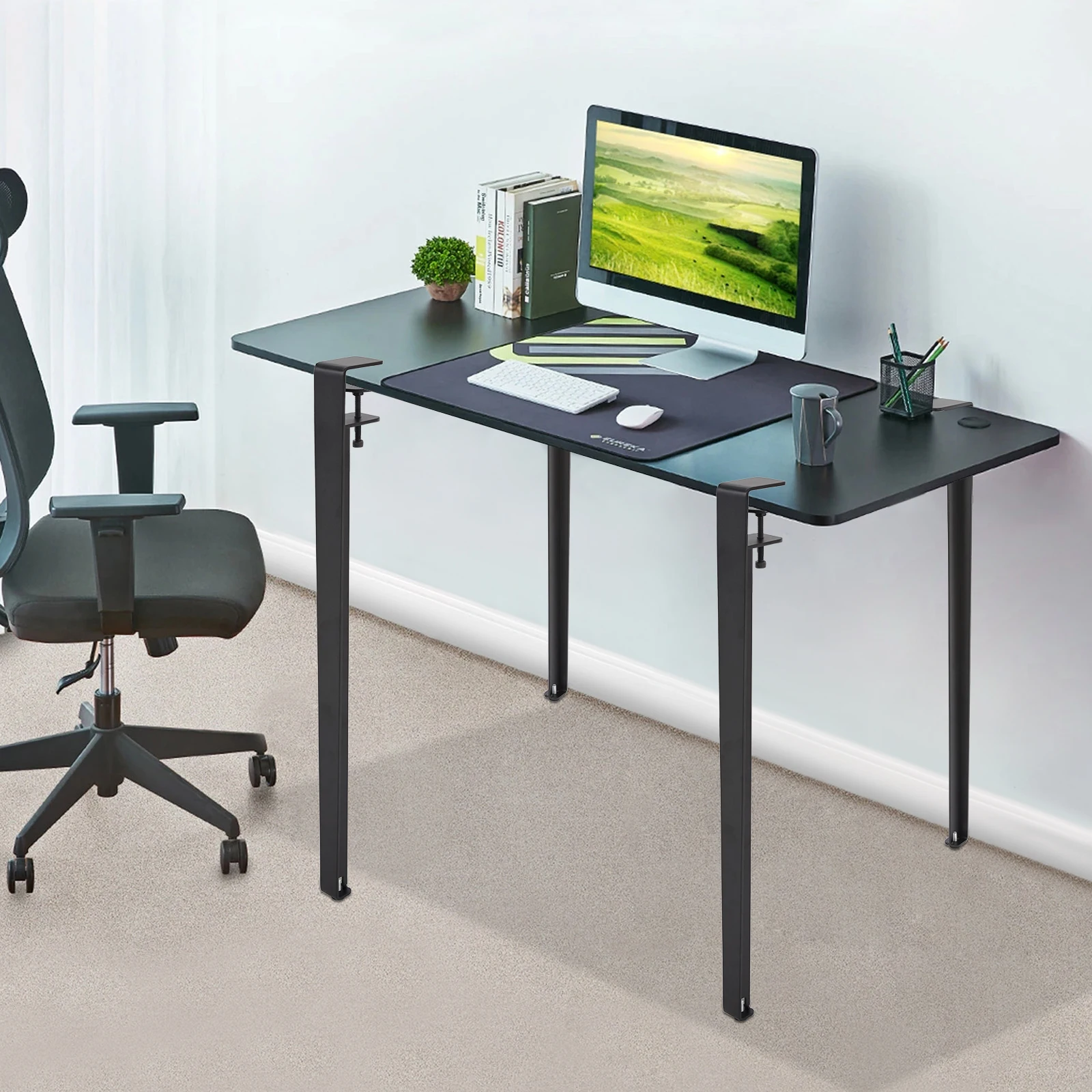 F-shaped DIY Adjustable Table Legs,with 4Pcs Iron Table Clamp Legs, High Load Bearing ,Applies To Various Shapes Of Table Boards