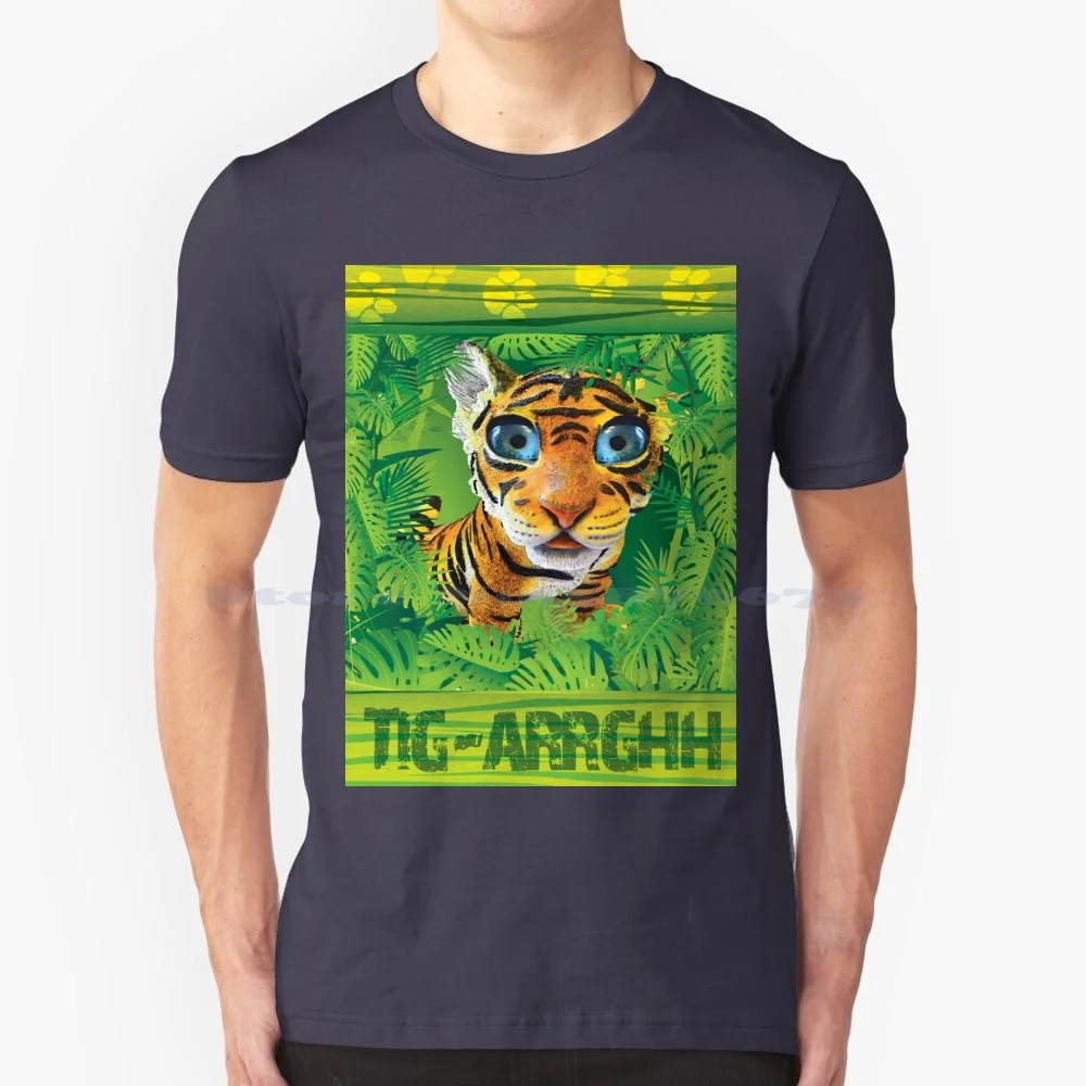 Tiger Wig-Arrghh T-Shirt 100% Baumwolle T-Shirt Tiger Tigger Tigga Tigre Löwe Wildkatze Säugetier Frosties kelloggs Flocken Streifen