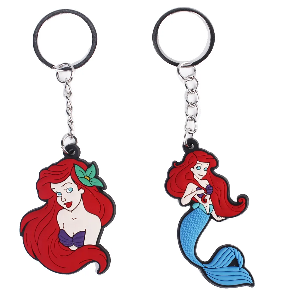 The Little Mermaid Anime Key Chain Cartoon Character,PVC Keychain,Backpack Pendant,Children's Accessories, Birthday Gifts