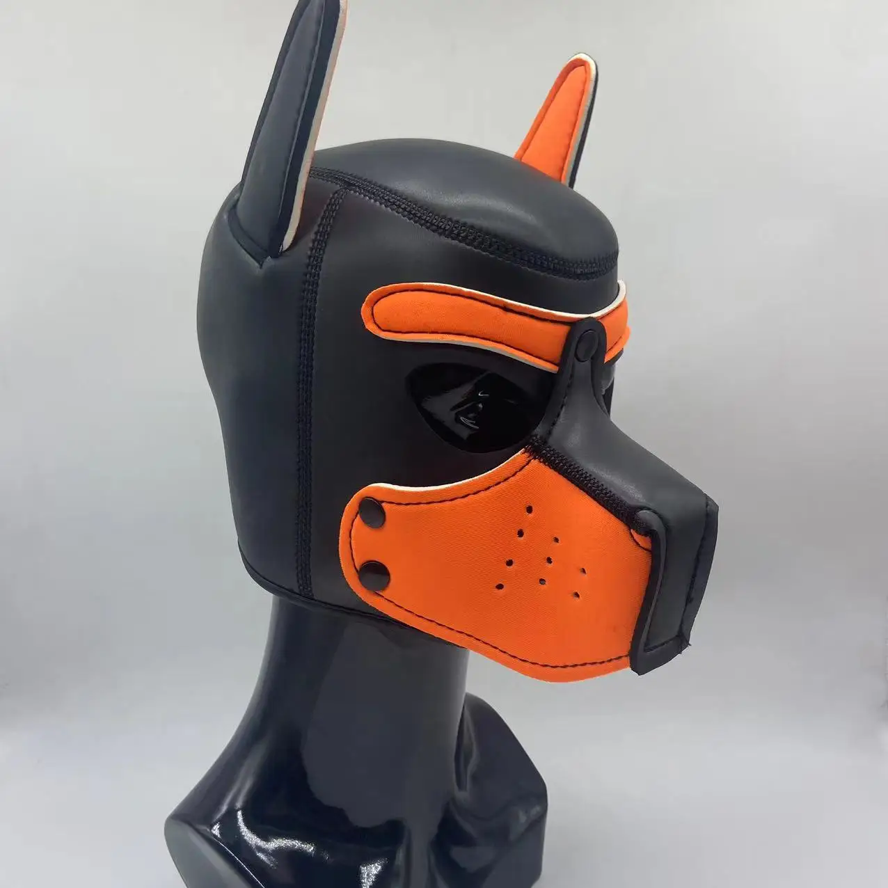 New Orange Black L Increase Large Size Puppy Cosplay Costumes of L Code Brand Padded Rubber Full Head Hood Mask for Dog Roleplay