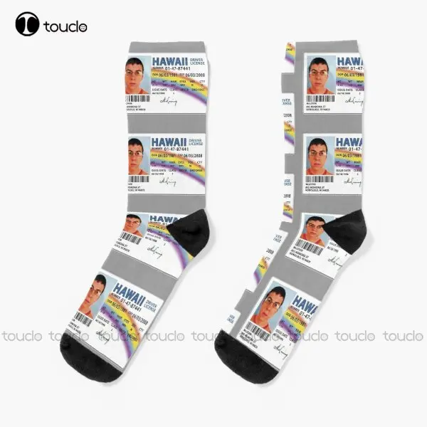 Mc Lovin Mclovin Mc Lovin Conduire Chauffeur Licence Super Mal Supergrave Hawaii Socks White Socks 360° Digital Print Gift Retro