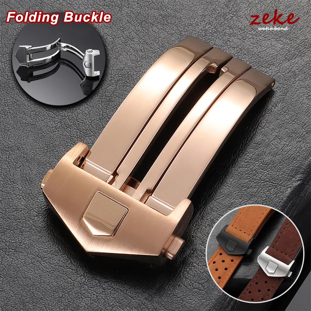 18mm 20mm Uhrenschnalle für TAG Heuer Armband Edelstahl Faltschließe für Leder Silikon Armband Doppelknopfverschlüsse