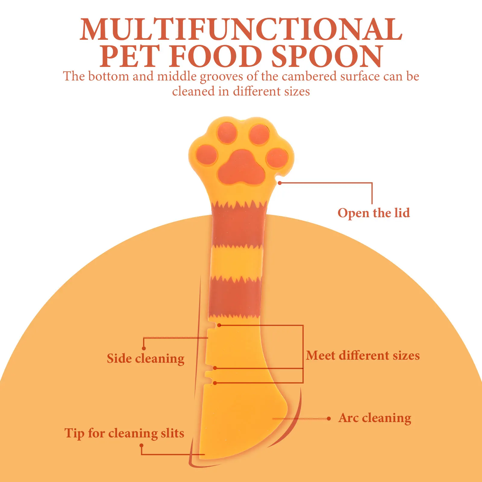 

Cat Spoon Wet Food Canning Mixing Container Bowl Opener Multifunctional Pet Tool Silicone Scoop Opens Can Saves Effort Reaches