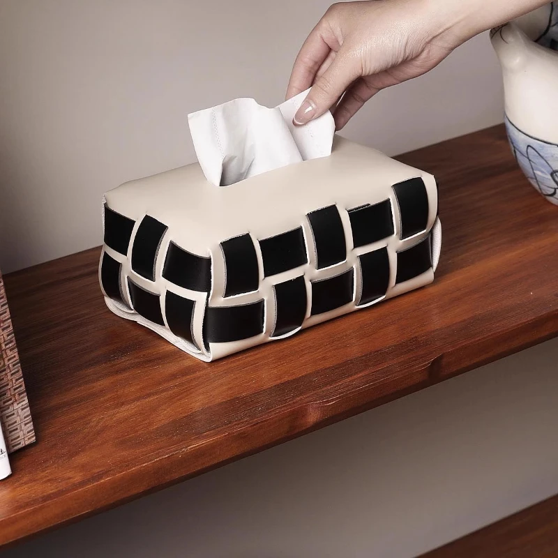 

Kitchen Wet Wipes Tissue Boxes Toilet Simplicity Desktop Office Tissue Box Coffee PU Leather Home Storage Caixa De Tecido MHZJH