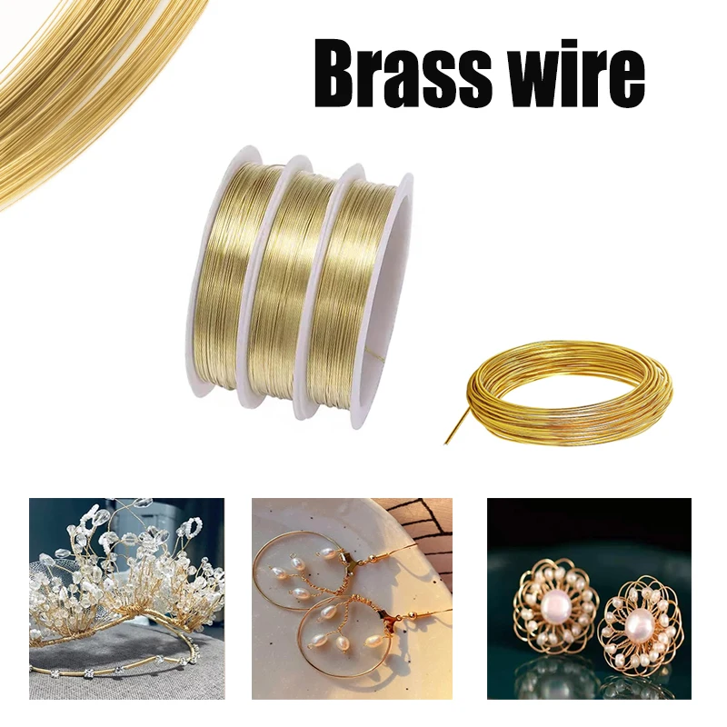 Fio de latão de 1-100 metros, faça você mesmo, fabricação de joias, fio de metal de latão para artesanato de joias artesanais