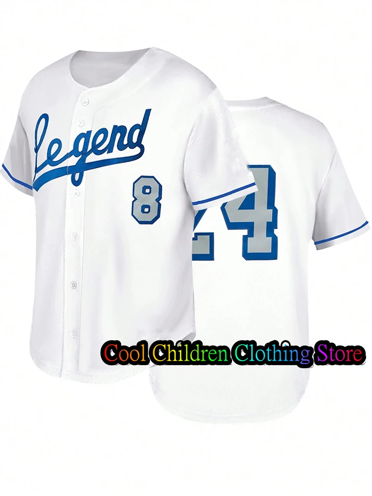 New Baseball Jerseys Legend Number 8-24 Tshirt Quick Drying Training Basic Tee Sport Short Sleeve Baseball Jersey For Kids/Adult